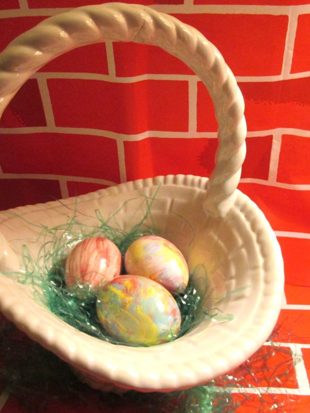 Ceramic White Basket Glazed